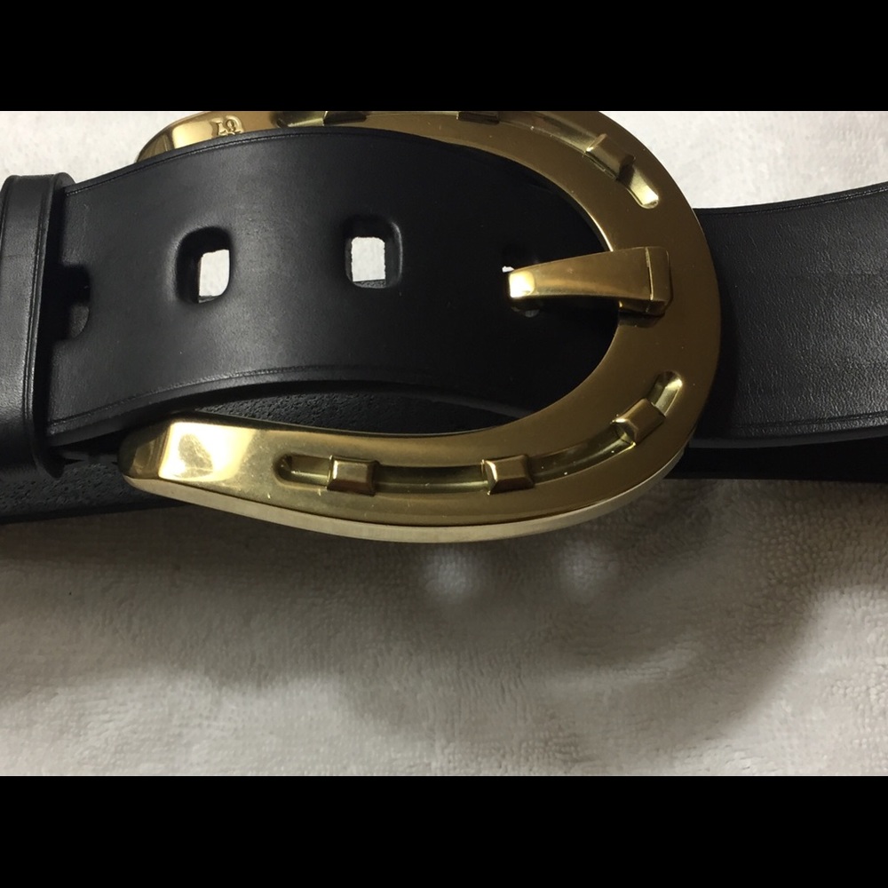 NEW Ralph Lauren Black Calf Leather Belt Size L